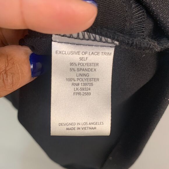 Emerald Sundae Black Glitter Lace Inset Strappy Bodycon Cocktail Dress Medium - Picture 4 of 10